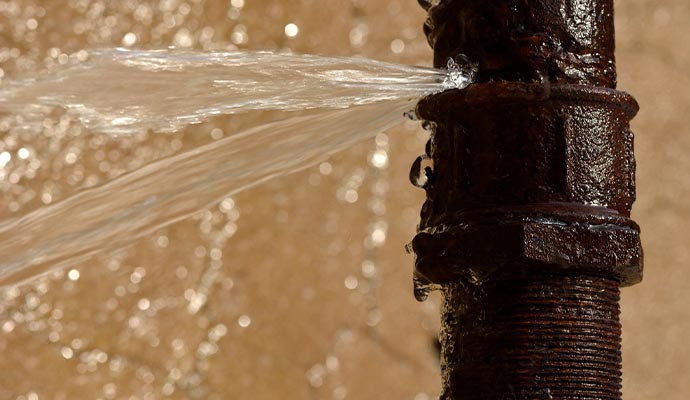 Broken water pipe