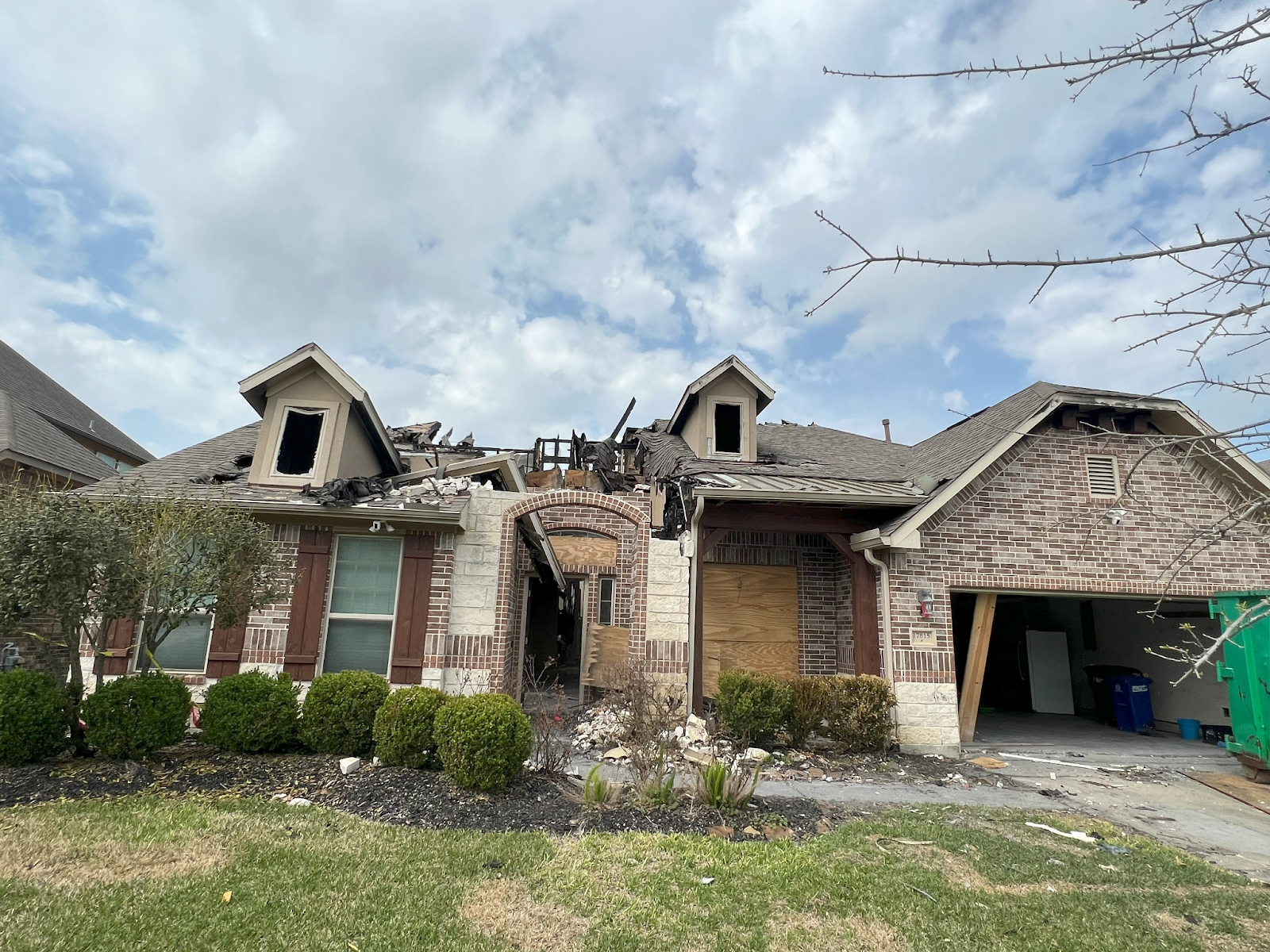 Fire damaged house Fire damaged house