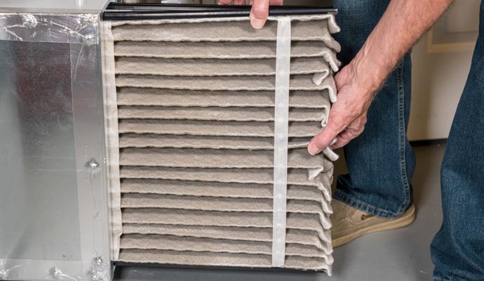 Moldy heating unit filter replacement service