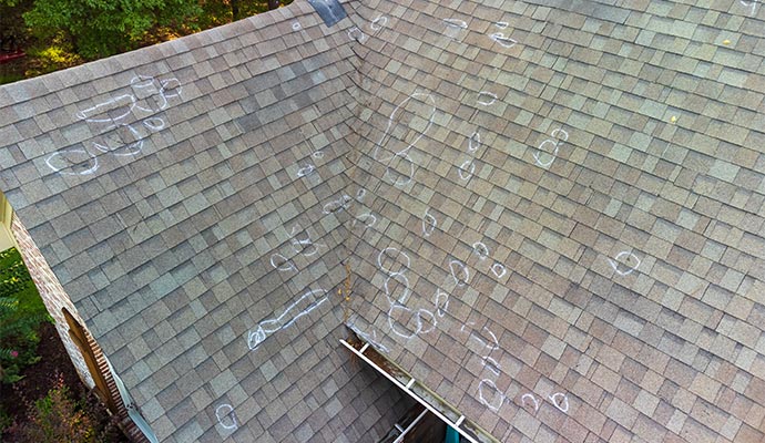 Hail damaged roof