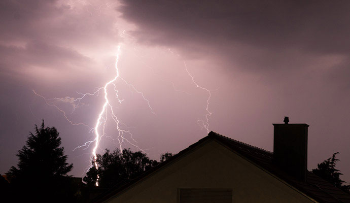 Lightning strike on the sky