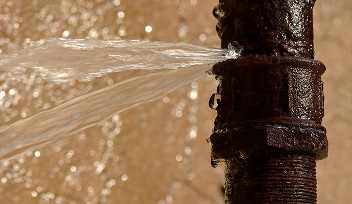 Broken water pipe