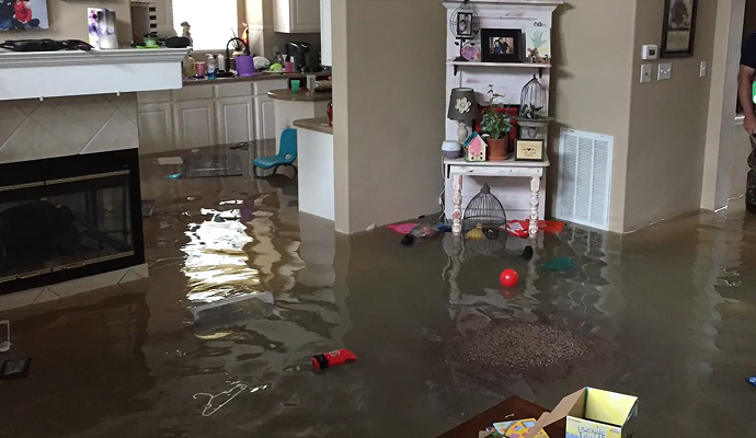 Water damaged house